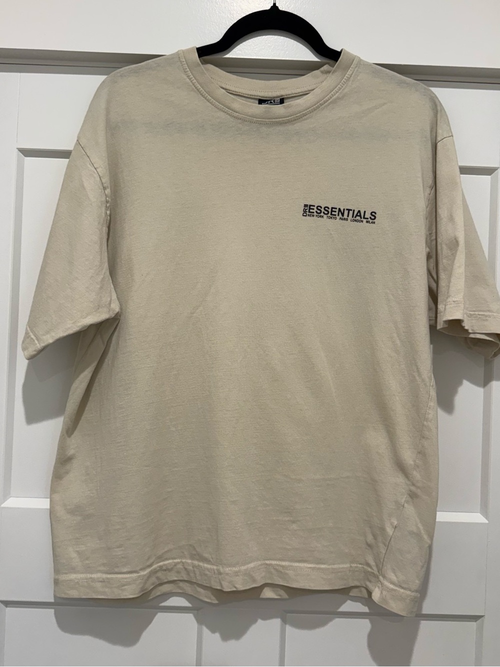 DRI Essentials Cotton Jersey Beige Logo Crew Neck Short Sleeve T-Shirt Men’s M